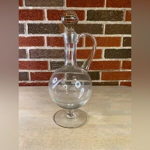 Vintage Etched Crystal Clipper‎ Ship's Liquor Decanter